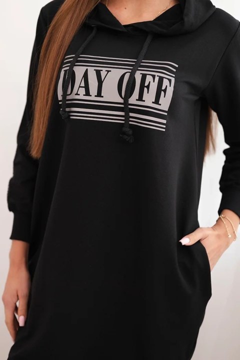 Sukienka z odblaskowym nadrukiem czarny