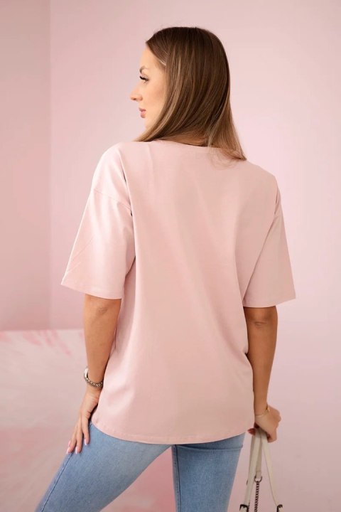 Bluzka z nadrukiem Magic ciemny pudrowy róż