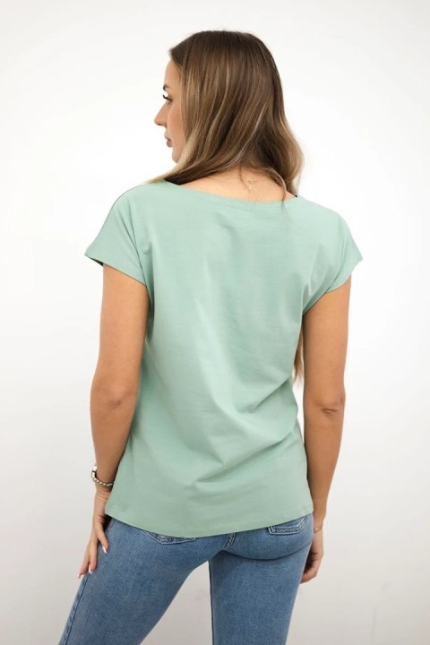 Bluzka z nadrukiem ust ciemno miętowa