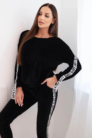 Komplet welurowy Love czarny