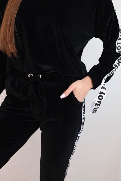 Komplet welurowy Love czarny