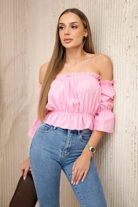 Bluzka hiszpanka jasno różowa