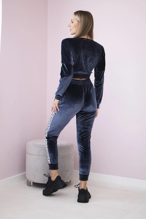 Komplet welurowy z napisem Queen grafitowy