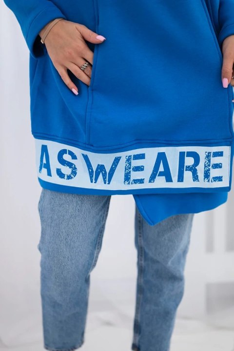 Bluza ocieplana z suwakiem chabrowa