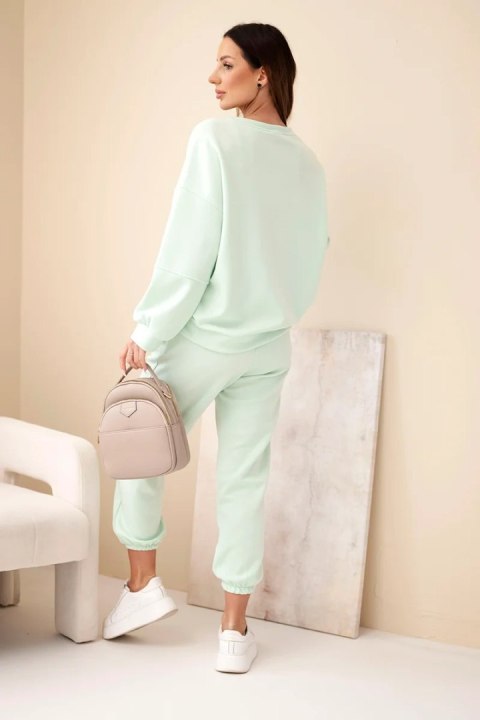 Komplet bluza + spodnie masełko miętowy