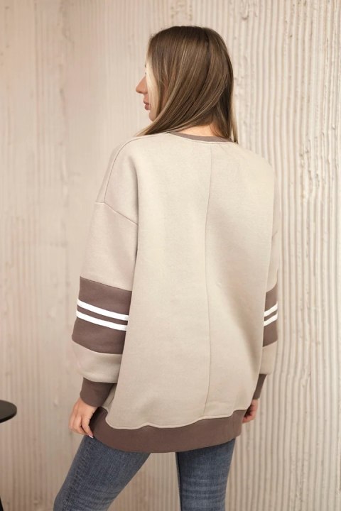 Bluza ocieplana Malibu ciemno beżowy+mocca