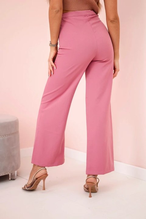 Spodnie z szeroką nogawką ciemno różowe