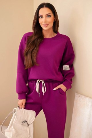 Komplet bluza + spodnie masełko ciemno fioletowy