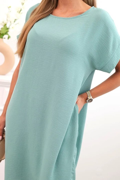 Sukienka z kieszeniami ciemno miętowa